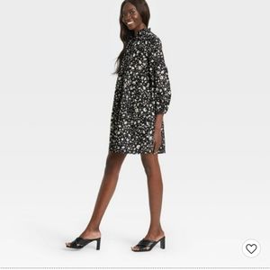 NWOT Who What Wear Puff Sleeve A-Line Floral Mini Dress